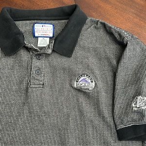 MLB Colorado Rockies Baseball Textured Cotton Polo Shirt XL